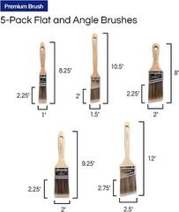 Pro Grade 5 Ea – Paint Brush Set