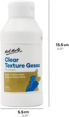 Mont Marte Premium Clear Texture Gesso Acrylic 8.45 Fl Oz (Pack of 1), Grey