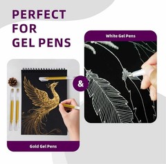 4 PCS White Gel Pens 1.0mm Gel Ink Black Paper Drawing Quick Drying Fine Tip