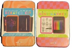Art 101 Mini Travel Sets – Scratch Kit & Mini Markers – On The Go Art – Kids Fun