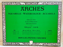 Arches Aquarelle Watercolor Block 140 lb Cold Press 18 in x 24 in – 20 Sheets