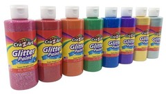 8 PCS 4 oz Washable Glitter Paint Bulk Pack Assorted Colors Craft Kit