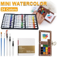 Pocket Artist Watercolor Travel Set Mini Portable Wooden Paint Palette Box APK