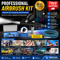 Dual Action Gravity Feed 0.3mm Gun Spray Airbrush Nail Art Paint Tattoo Tool Set