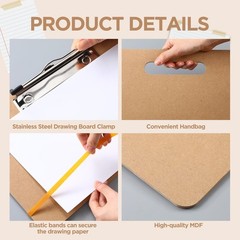 Sketch Board Set Artists Drawing Clipboards Handle 13×17 23×26 Inch Art Tote