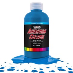 US Art Supply 8-Ounce Opaque Lake Blue Airbrush Paint
