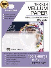 Printable Translucent Vellum Paper 8.5×11 for Invitations, Overlays, 50 Sheets