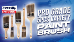 Paint Brushes 5-Piece Paint Brush Set Flat & Angle Brushes Walls Trim Cabinets