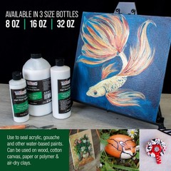 U.S. Art Supply 16 oz High Gloss Varnish for Acrylic Paintings – 16-ounces