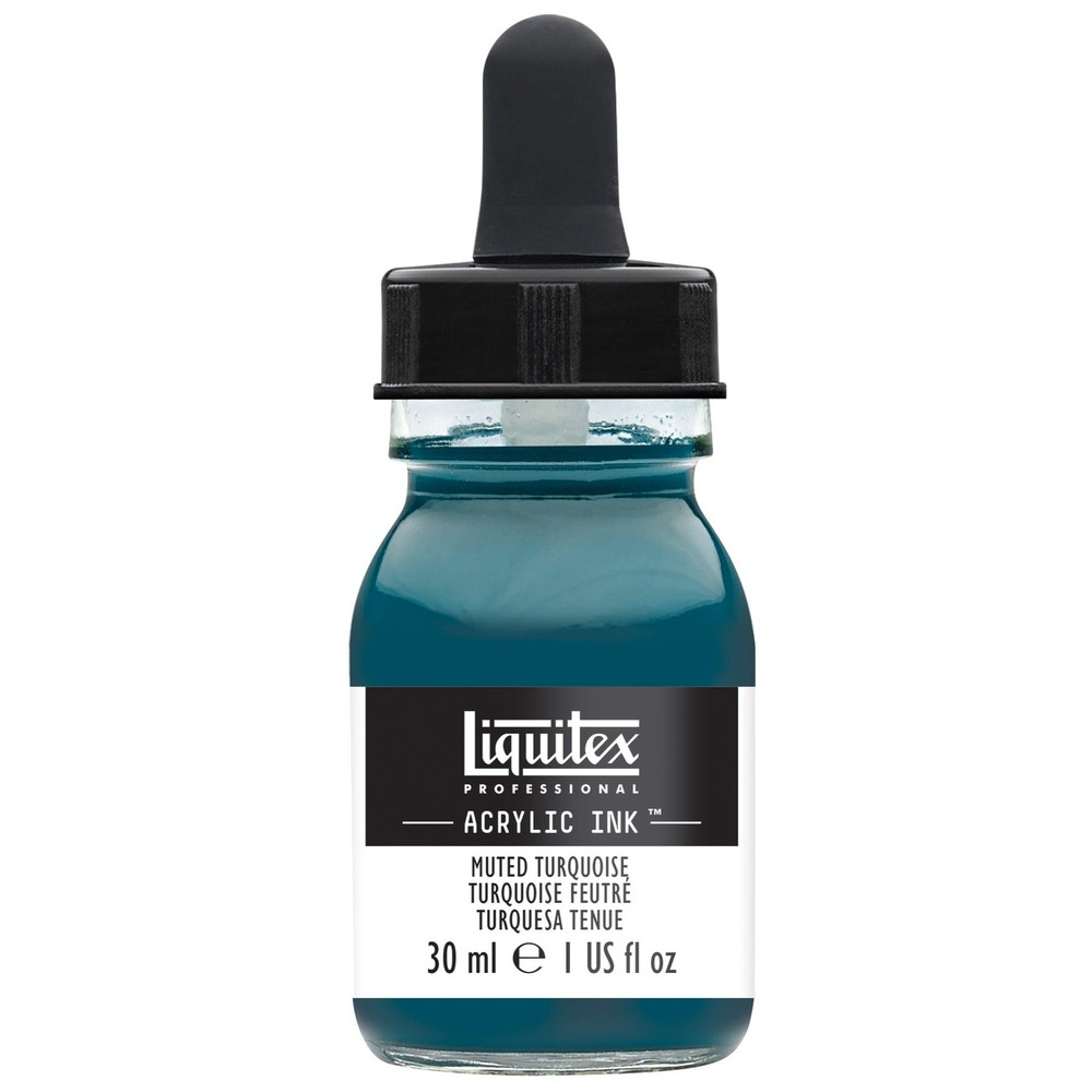 Professional Acrylic Ink, 1-oz 30ml Jar, Muted Turquoise