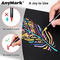 AnyMark 24 Colors Acrylic Paint Markers, 1 Count (Pack of 24), Dot & Fine Tip
