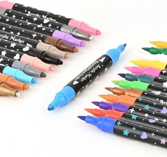 24 PCS Dual Tip Acrylic Marker Paint Pens Set Permanent for Art DIY Project