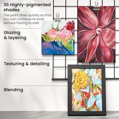 ARTEZA Metallic Gouache Paint Set, Set of 36 Pearl Paint Colors in 12ml/0.4 US f