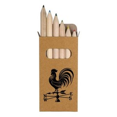6 x ‘Cockerel Weather Vane’ Short Colour Pencils (PE00081444)