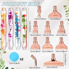 Geyoga 23 Pcs Flower Diamond Painting Art Drill 12 x 18 x 2 cm, Rose Gold