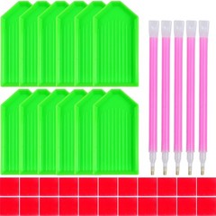 QYING 39PCS Diamond Art Painting Tools and 5.3 inches x 7.1 inches, GREEN