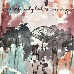 Creativity Takes Courage Art Drawing Sketchbook Hardbound Perforated Pages