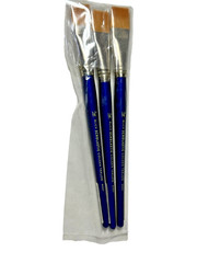 Blick Scholastic Golden Taklon Flat Wash Brushes 3/4” Lot of 3 New