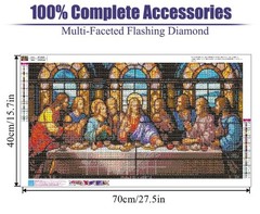 BOHADIY 5D DIY The Last Supper Diamond 27.5 x 15.7 inches,