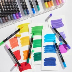 24-Piece Dual Tone Glitter Marker Set – 48 Shimmering Colors (2 per Pen) – Fl…