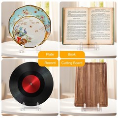 Acrylic Plate Stand for Display, Adjustable Clear Acrylic Plate Holder Pictur…