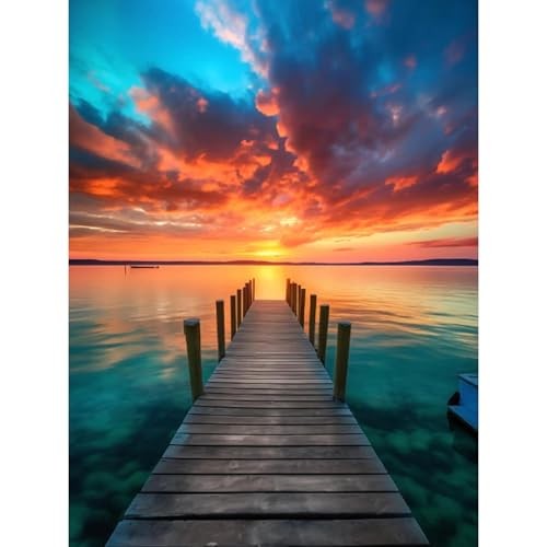 Sunset Diamond Painting for Adults,Diamond Art Painting for 12x16inch Beach