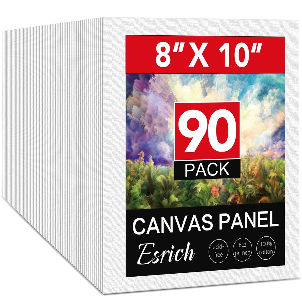 Canvas Boards for Painting, 90 Pack Canvases for Painting 8×10 Cotton Primed …