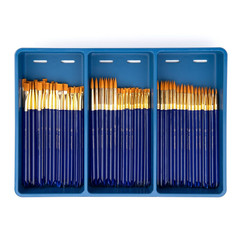 Royal Brush Gold Taklon Paint Brush Super Value Pack, Assorted Sizes, 120 Brushe