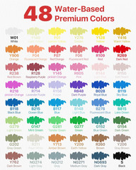48 Colors Acrylic Paint Markers with Canvas Bag, Water-Based No-Bleed Paint Pens
