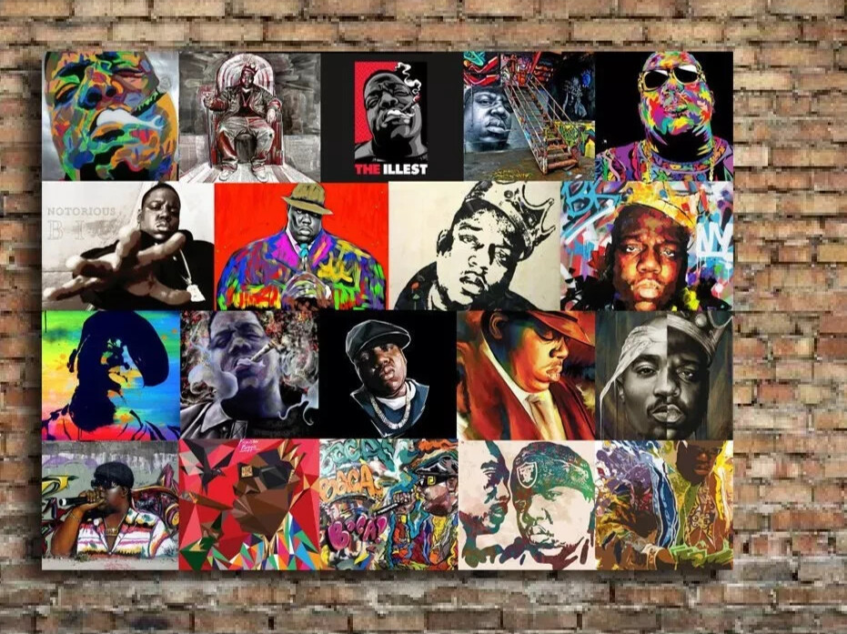 Notorious B.I.G. Biggie Smalls 36×24 Giclee Canvas – Unique Hip Hop Wall Art