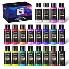 Artme Iridescent Acrylic Paint Set, 20 2 Fl Oz (Pack of 20), 2oz X 20 Colors