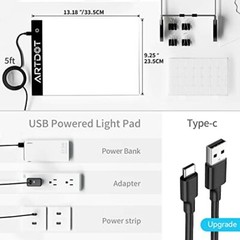 Mesa De Luz LED Dibujo A4 Caja Tableta Portatil USB Para Artistas Caligrafia