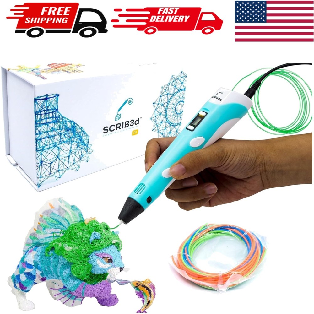 Versatile P1 3D Pen with Display and Starter Kit for Artistic Creations
