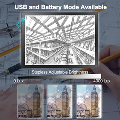 Rechargeable Tracing Light Box, Ultra-Thin Adjustable Battery Powered Artcraft L