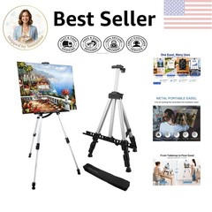 Durable Aluminum Easel for Painting & Signage – Adjustable Height & Easy Storage