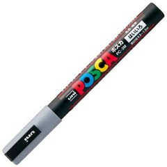Uni Posca PC3M.37 Water-Based Paint Marker, Fine Point, Gray