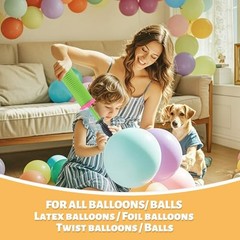 Balloon Pump Handheld Two-Way Dual Action Green Pump 1 Unit & 1 Balloon Vine