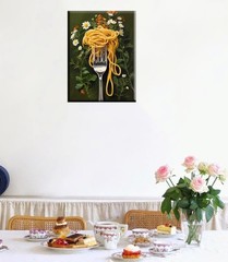 Framed Kitchen Canvas Print, 12×16 Inch，Ready to Hang | Funny Watercolor