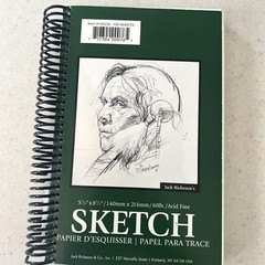Jack Richeson Sulphite Sketch Pad, 5-1/2 x 8-1/2 Inches, 6pages used out of 100