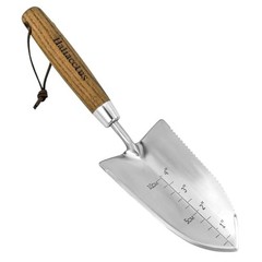 Garden Trowel with Serrated Edge, 4” Depth Marks Planting Shovel, V-Shaped