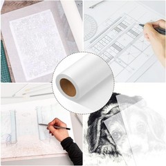17 in x 25 yd White Tracing Paper Roll Translucent Pattern Paper for Sewing