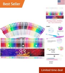 33 Glitter Gel Pens Set – Plus 40% More Ink Vibrant Colors for Adult Coloring