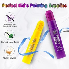 Paint Sticks,36 Classic Colors, Washable, Non-Toxic, Tempera Paint Sticks for…