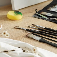 ARTIFY 24 Pieces Professional Oil Paint Brush Set, Long Handle Hard Nylon Hair