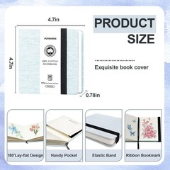 2 PCS Watercolor Journal 4.7×4.7 Inch 140lb/300gsm Paper Sketchbook Graphite