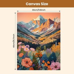 2 Pack Flowers Paint by Numbers Kit for Adults Beginner,Mountain Paint by Number
