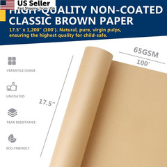 PerkHomy Brown Kraft Paper Roll 17.5″ x 1,200″ (100′) for x 100′,