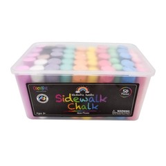 Jumbo Sidewalk Chalk Bucket – 50 Washable Non-Toxic Pieces for Kids Outdoor Art