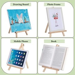 48 Pcs Mini Wood Easel Canvas Stand Bulk for Painting 8 Inch Wood Color