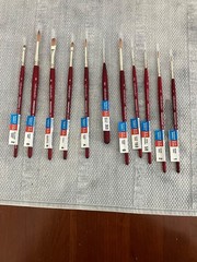 (11)Princeton Velvetouch Watercolor brushes lot 0f 11 different Short Handle